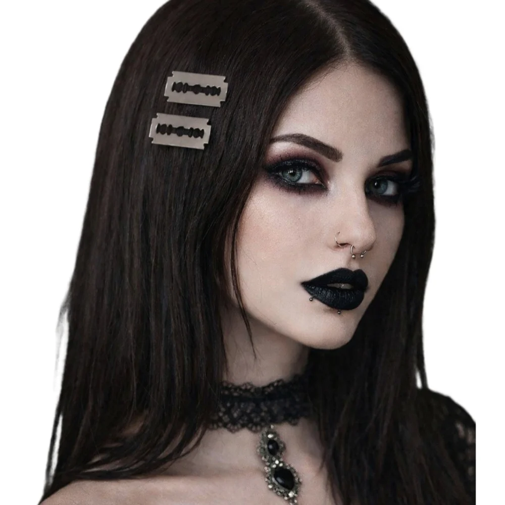 2 PC Set Razorblade Hair Clips - Picture 2 of 5